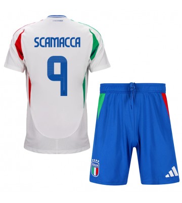 Italien Gianluca Scamacca #9 Udebanesæt Børn EM 2024 Kort ærmer (+ korte bukser)